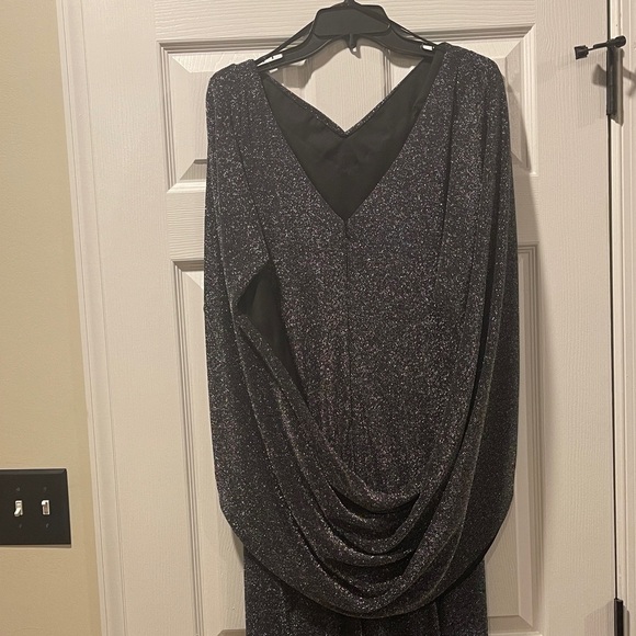 NWT Betsy & Adam Glittering Black Maxi Dress - Picture 5 of 11